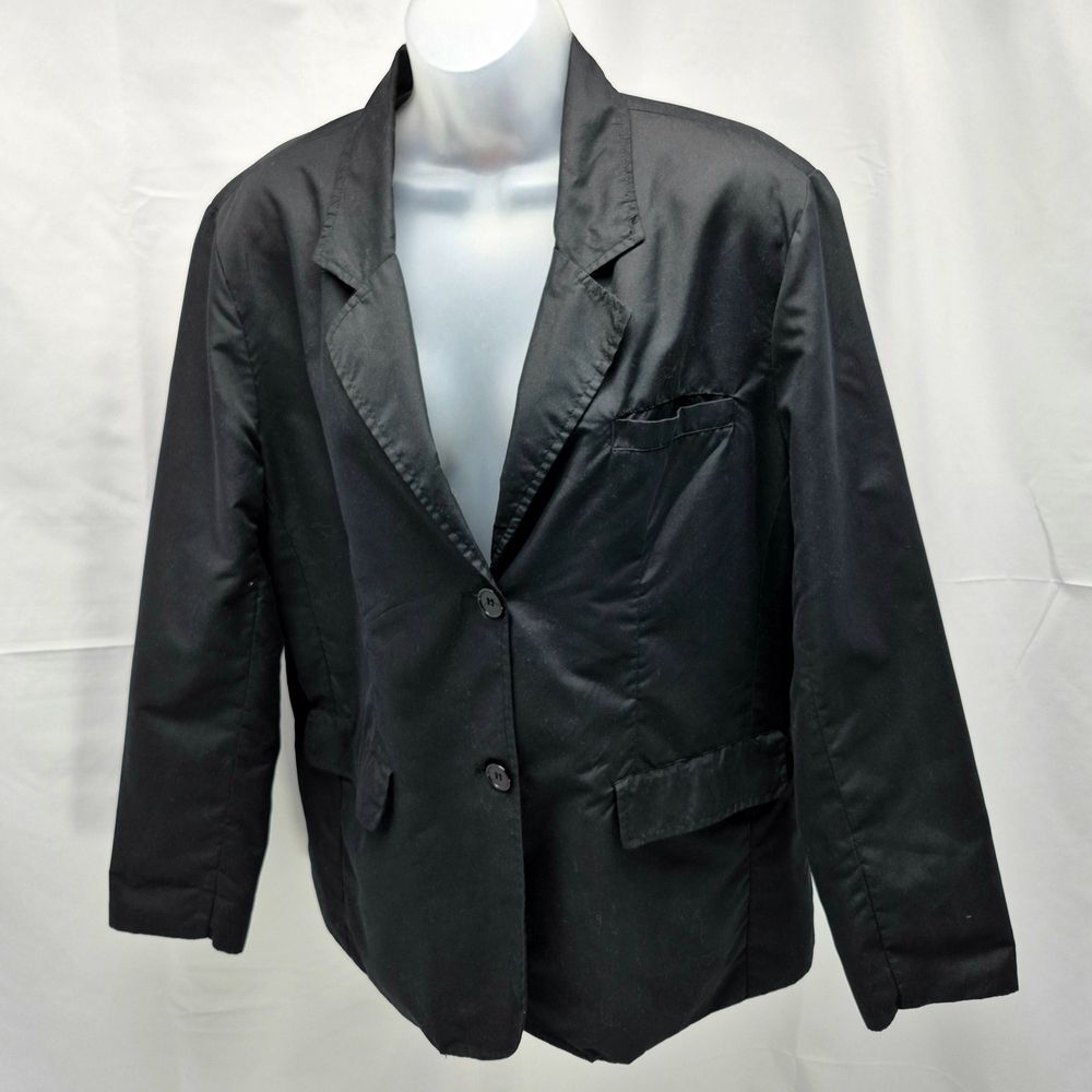 VTG 90s Totes Black Rain Blazer Jacket Women's Large Water Resistant Travel